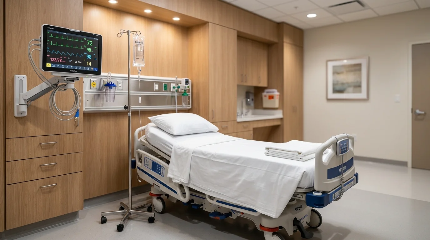 Private emergency examination room at Bellaire ER